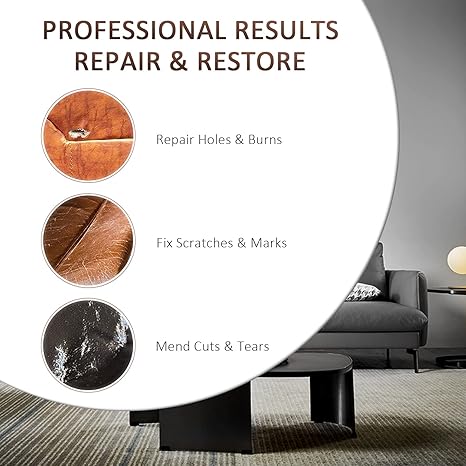 SEISSO Leather Repair Kit – Fix Scratches & Tears on Couches, Car Seats, Shoes