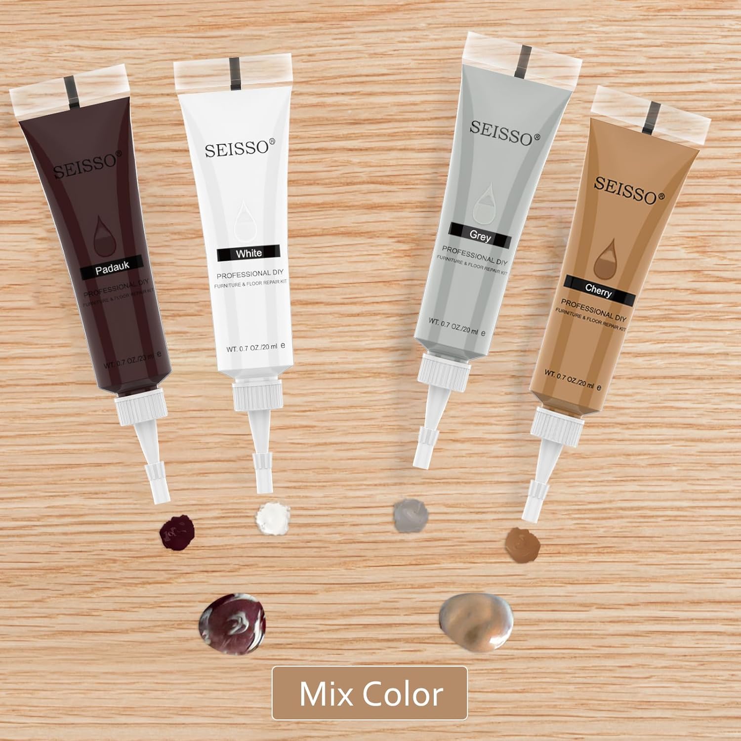 SEISSO Wood Furniture Repair Kit, 8 Colors Markers & Fillers for Scratches – 20 PCS