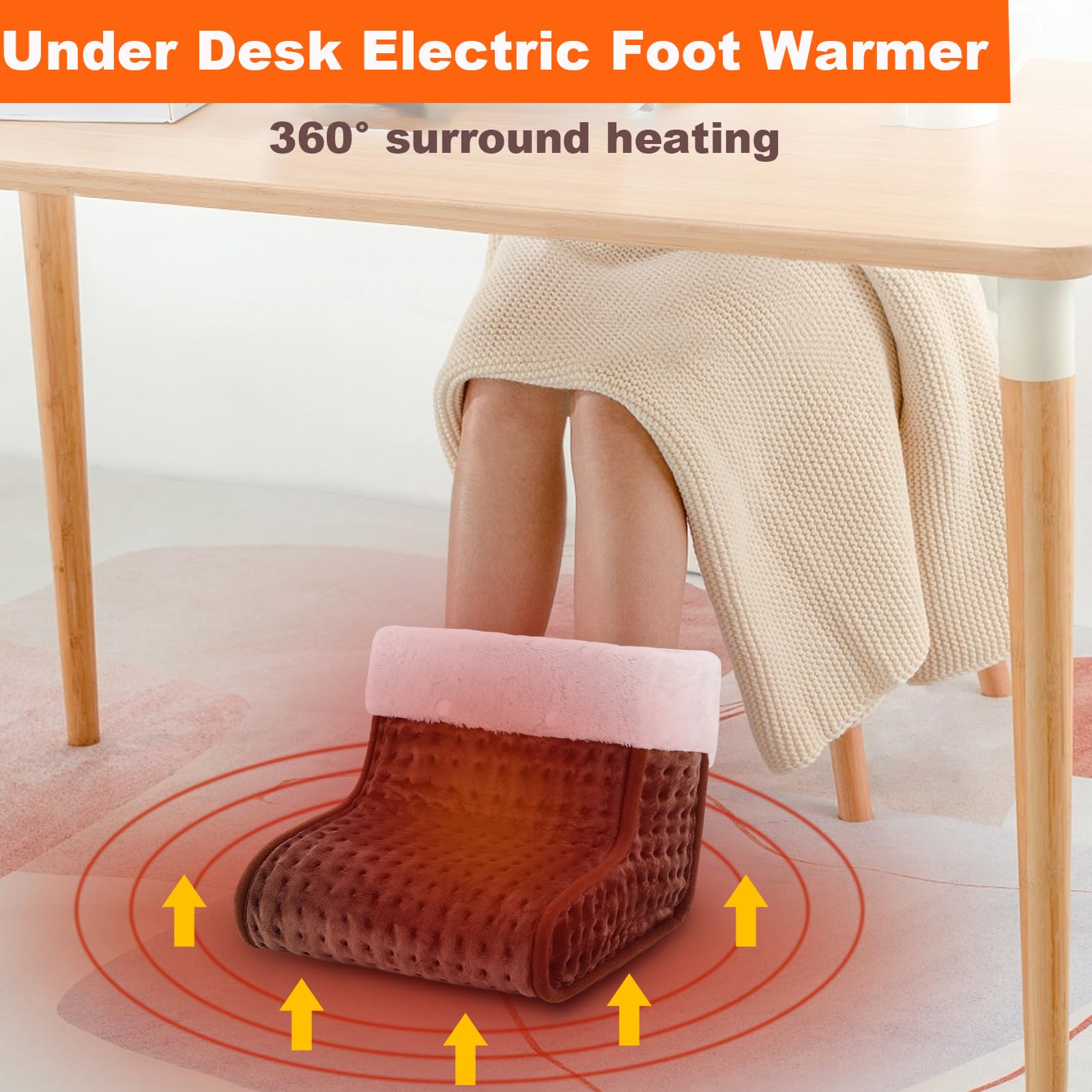 US Plug – Double-Speed Heating Foot Warmer, Adjustable 10 Levels, Multi-Safety Protection | CYFIE