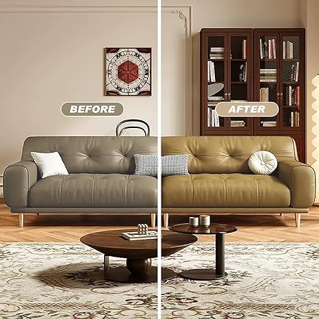 SEISSO Beige Leather Repair Kit – Vinyl Dye & Balm for Furniture, Car Seats, Shoes, Sofa