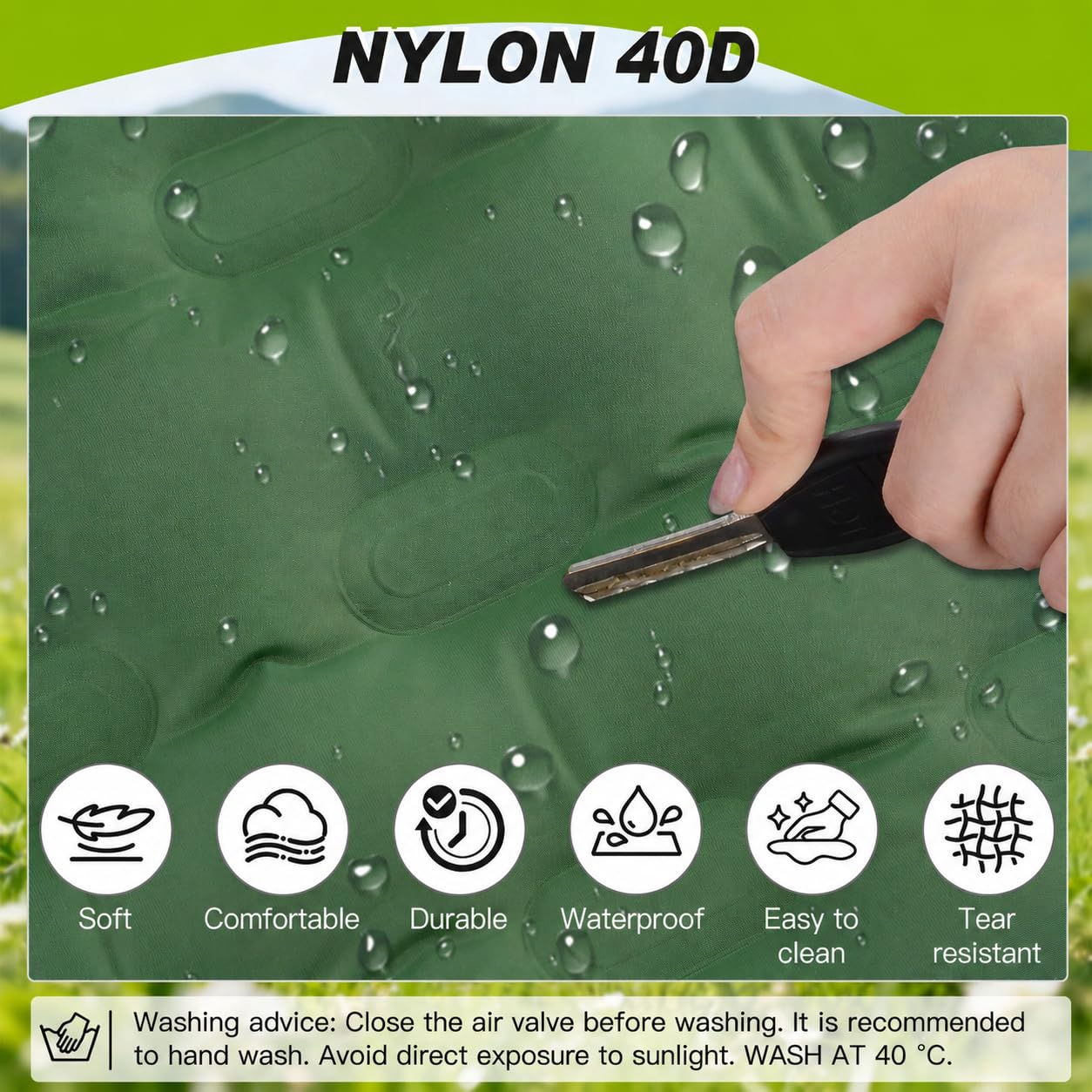 Cyfie Inflatable Seat Cushion for Travel, Portable Stadium Seat | 2.8" thick inflatable cushion, lightweight, water-resistant, ideal as an airplane seat cushion, camping pad and outdoor seat