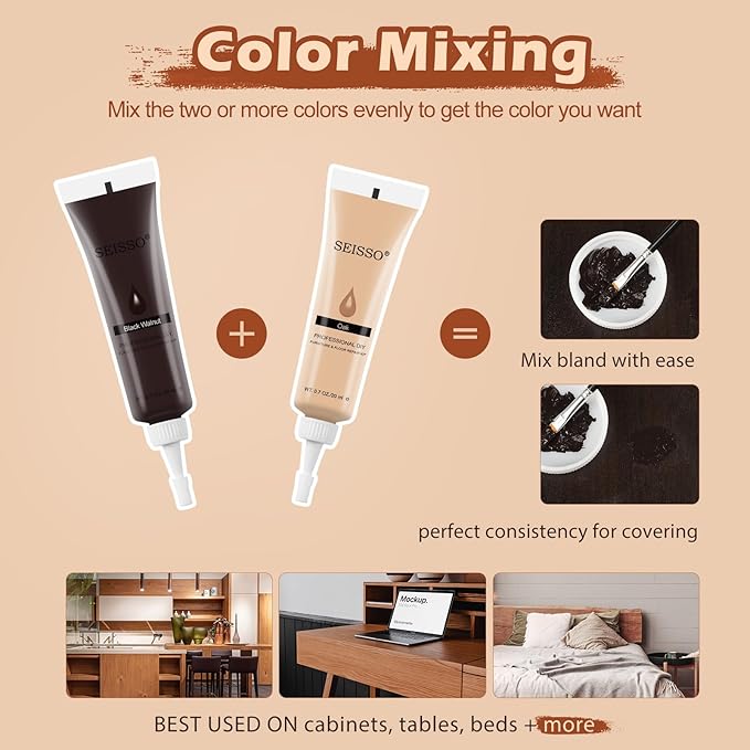 SEISSO Wood Repair Kit – 12 Colors Touch-Up for Scratches & Cracks
