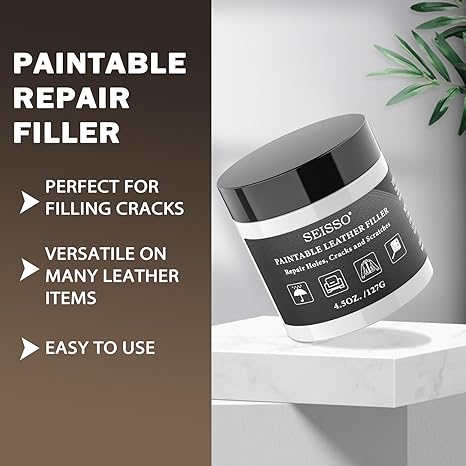 SEISSO White Leather Repair Gel for Seats, Furniture & Shoes – 100ml