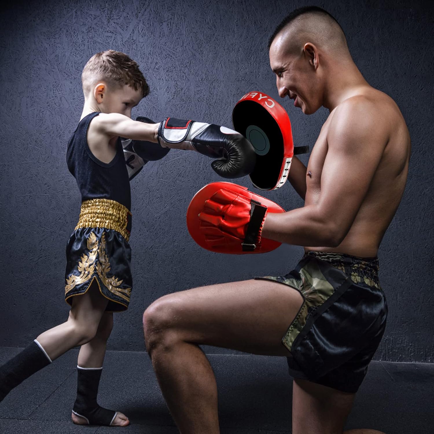 CYFIE 3-in-1 Kids & Adult Boxing Training Set – Punching Mitts, Kick & Target Pads
