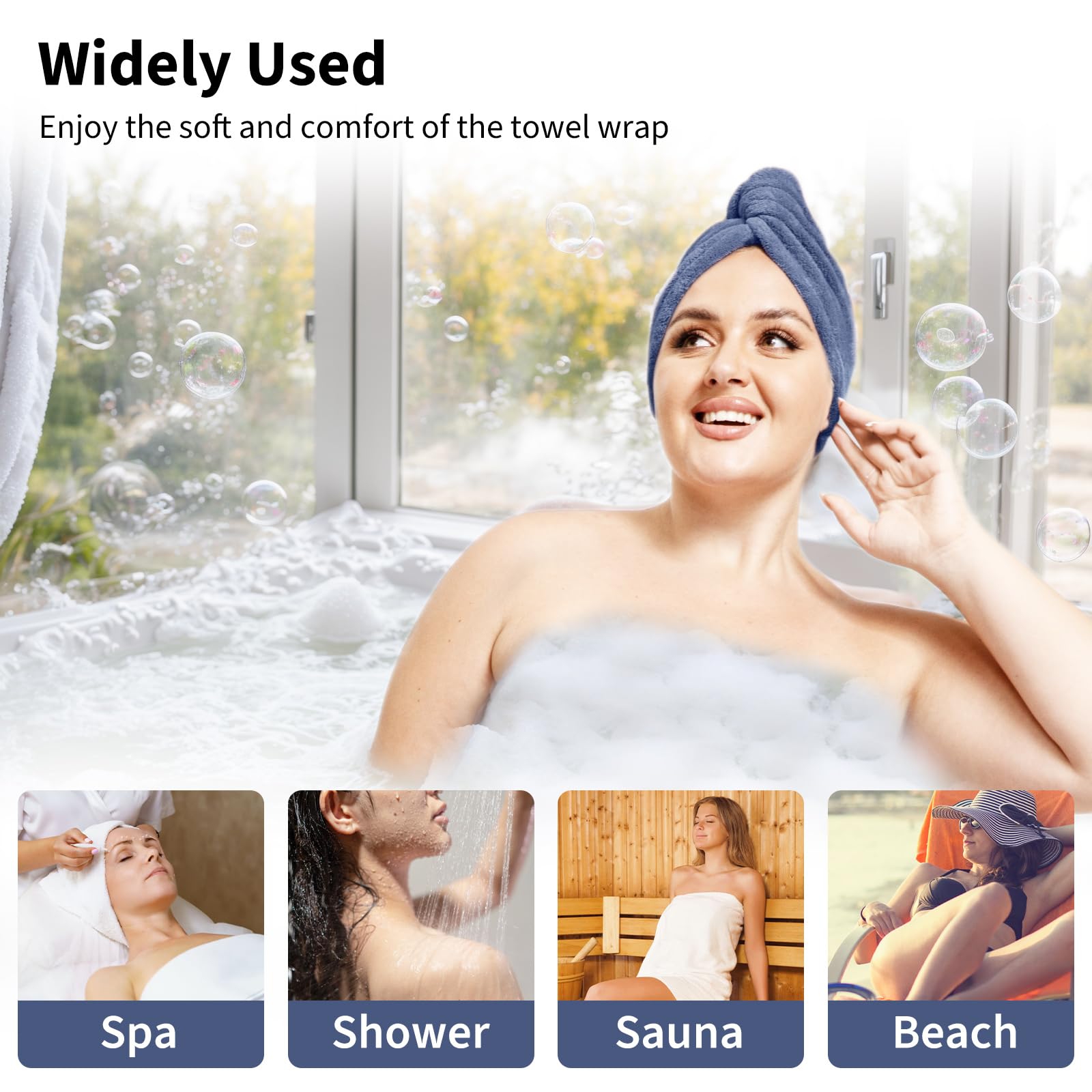 Ultra-Soft, Quick-Drying Plus Size Bath Towel & Hair Towel Set – Adjustable Shower & Spa Wrap for Women | SEISSO