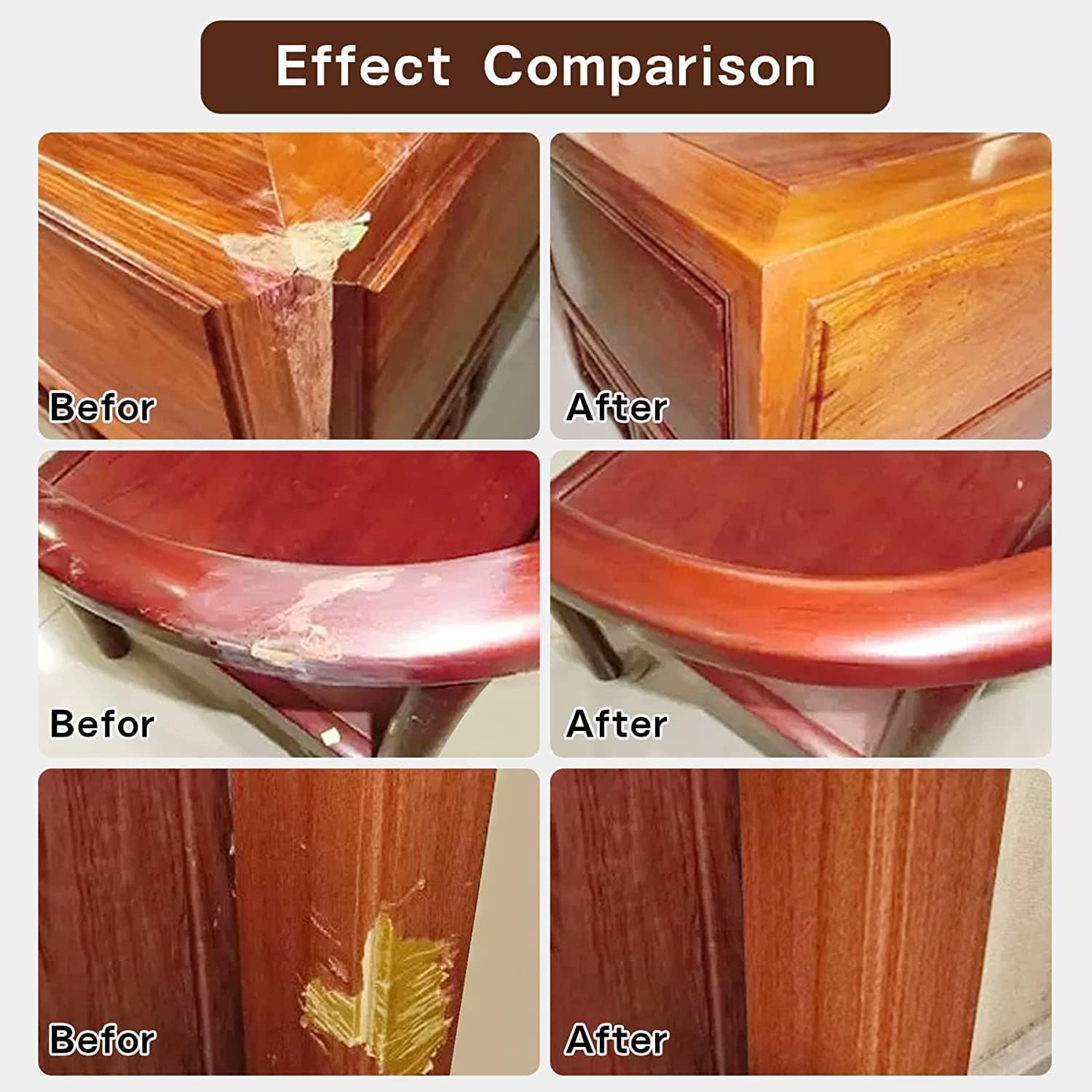 SEISSO Wood Repair Kit 12 Colors for Furniture Floor Table Cabinet Door