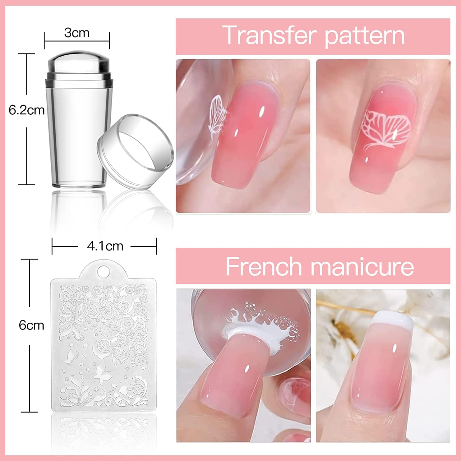 Biutee Nail Stamping Kit – 10PCS French Line Plates with Silicone Stamper for DIY Manicure & Salon Nail Art