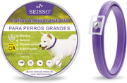 SEISSO Flea Collar for Dogs, Flea and Tick Collars with 6-8 Months Protection, 25" Adjustable Anti-Parasitic Control for Large Medium and Small Dogs, Purple