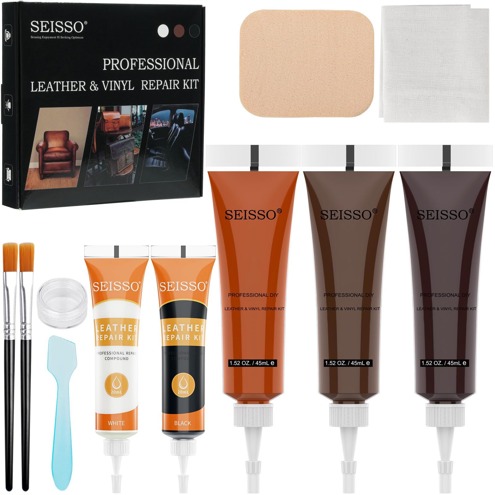 Premium 12-Color Leather Repair Kit – Restore Genuine, PU & Italian Leather for Furniture and Auto Interiors