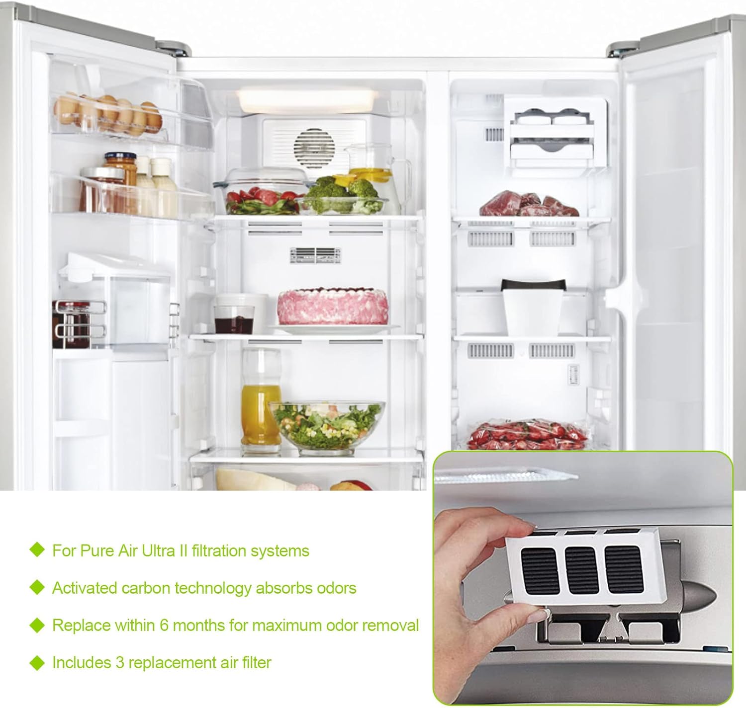 SEISSO Refrigerator Air Filter Replacement For Pure Air Ultra II