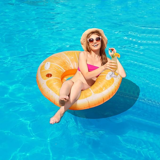 CYFIE 2 Pack Inflatable Glitter Pool Floats Hammock, Heavy Duty Water Rafts