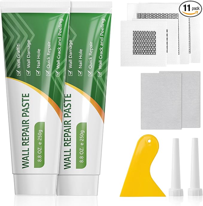 GRPOCHE Wall Patch Repair Kit – 2-Pack Spackle with Scraper for Drywall Holes & Cracks