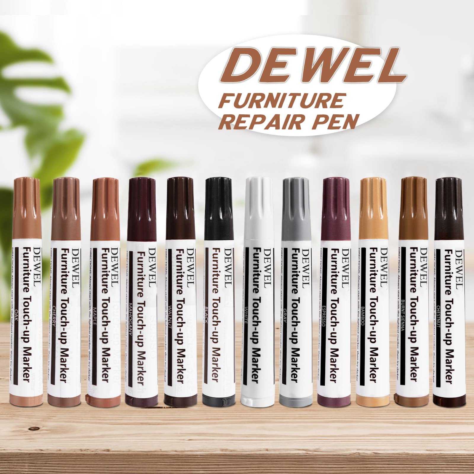 Fix Wood Scratches Instantly – DEWEL 12-Color Furniture Repair Marker Kit