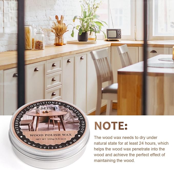 SEISSO Wood Polish Wax for Furniture & Floors – Conditioner, Cleaner & Restorer