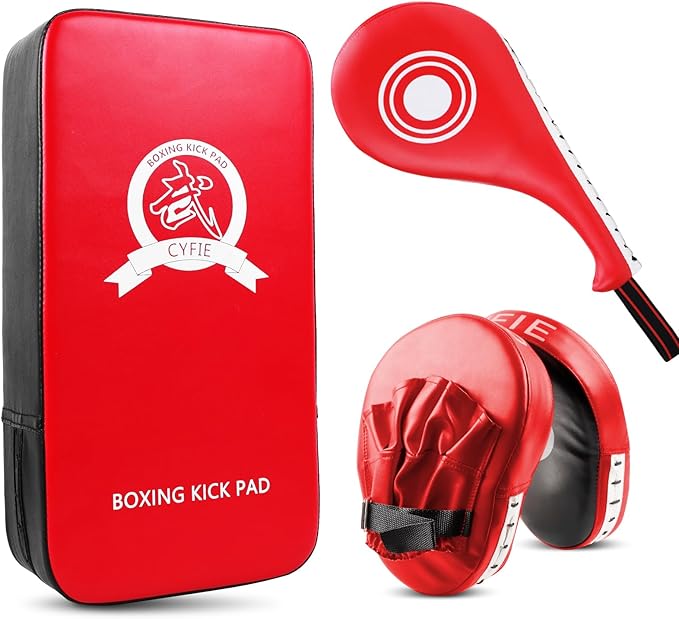 CYFIE 3-in-1 Kids & Adult Boxing Training Set – Punching Mitts, Kick & Target Pads