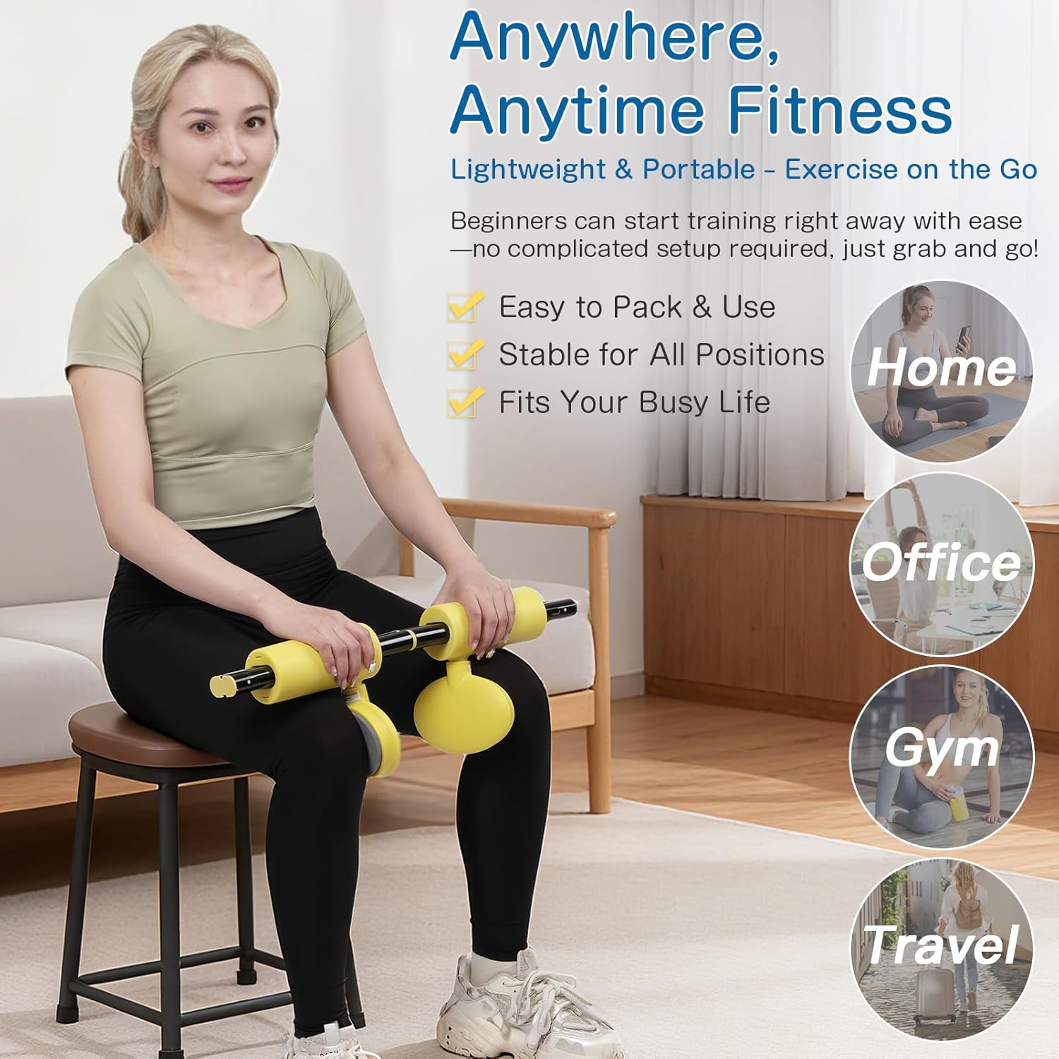 CYFIE Thigh Master Kegel Exerciser, Inner Thigh Exerciser for Women Men, Hip & Pelvic Floor Exercise Devices with 25-30LB Band, Thigh Exercise Equipment for Home Gym Butt & Leg Strength