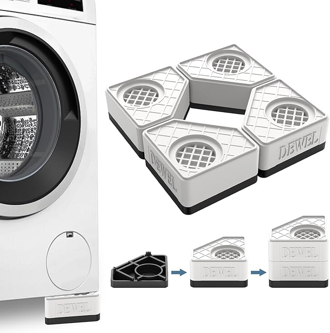 DEWEL Anti Vibration Pads for Washing Machine & Dryer, 4 Pack, 1100LB Capacity