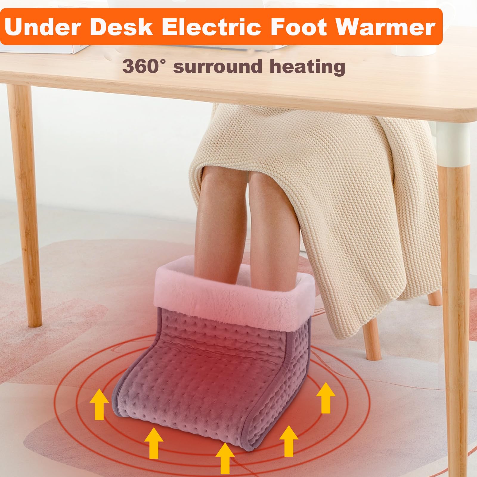 US Plug – Double-Speed Heating Foot Warmer, Adjustable 10 Levels, Multi-Safety Protection | CYFIE