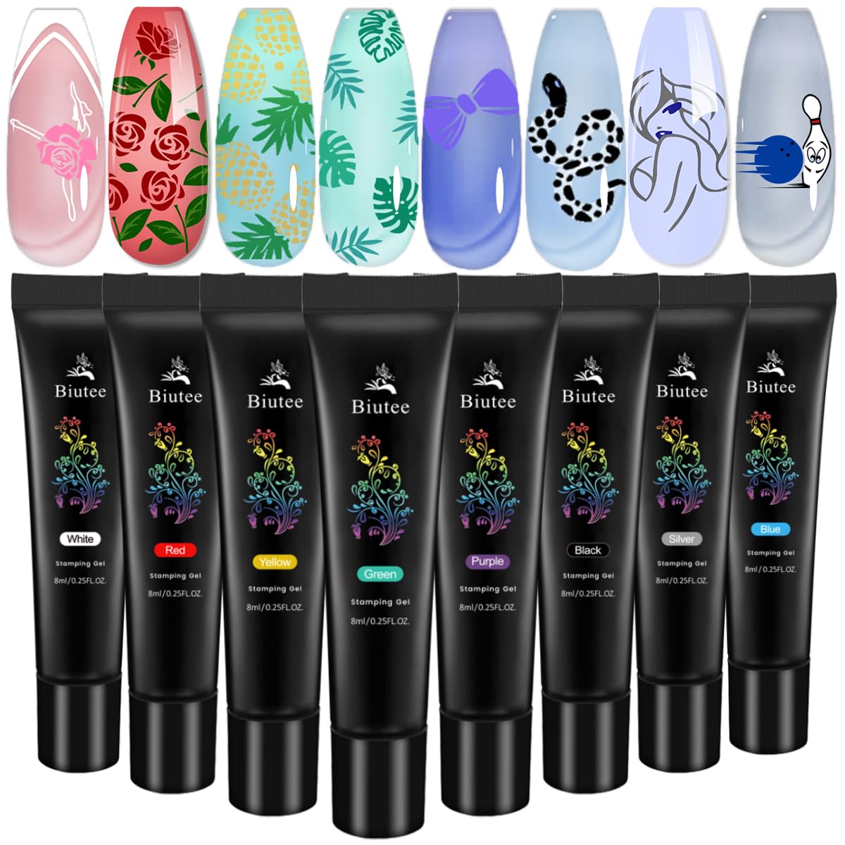 Biutee Nail Stamping Polish – 12 Colors 6ml Air Dry Set for Stamping Plates with Gift Box