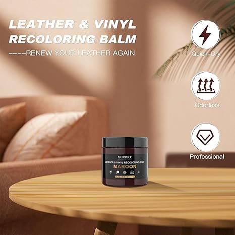 SEISSO Maroon Leather Repair Balm for Furniture & Car Seats