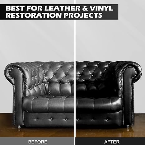 SEISSO Black Leather Repair Kit – Balm & Dye for Furniture, Couch, Car Seats, Scratch & Crack Repair