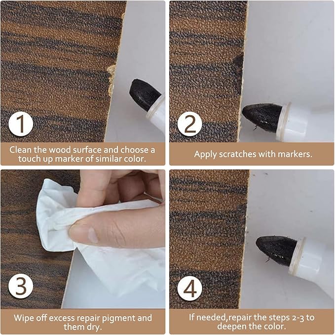 SEISSO Wood Furniture Repair Kit, 8 Colors Markers & Fillers for Scratches – 20 PCS