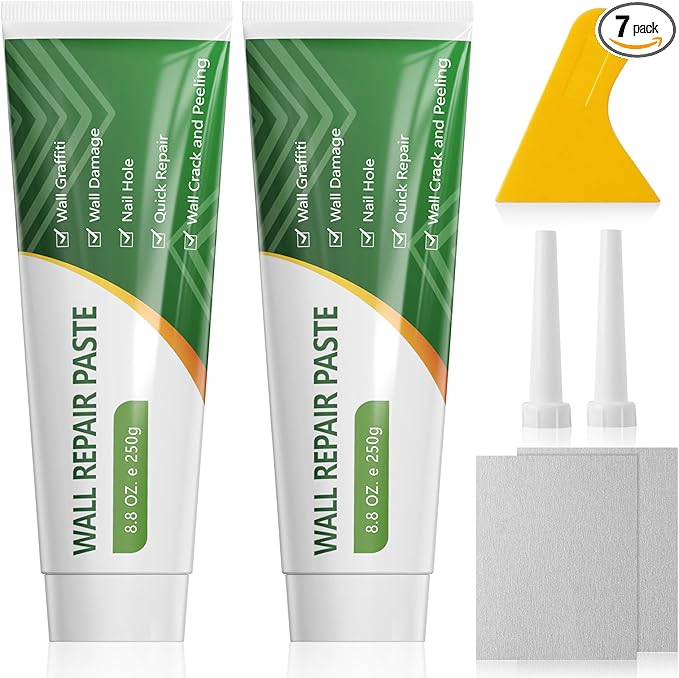 GRPOCHE 2-Pack Drywall Repair Kit – Spackle Wall Patch with Scraper for Holes & Cracks