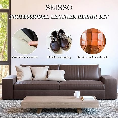 SEISSO 18 Colors Leather & Vinyl Repair Kit for Furniture, Car Seats & Shoes – Easy Leather Dye