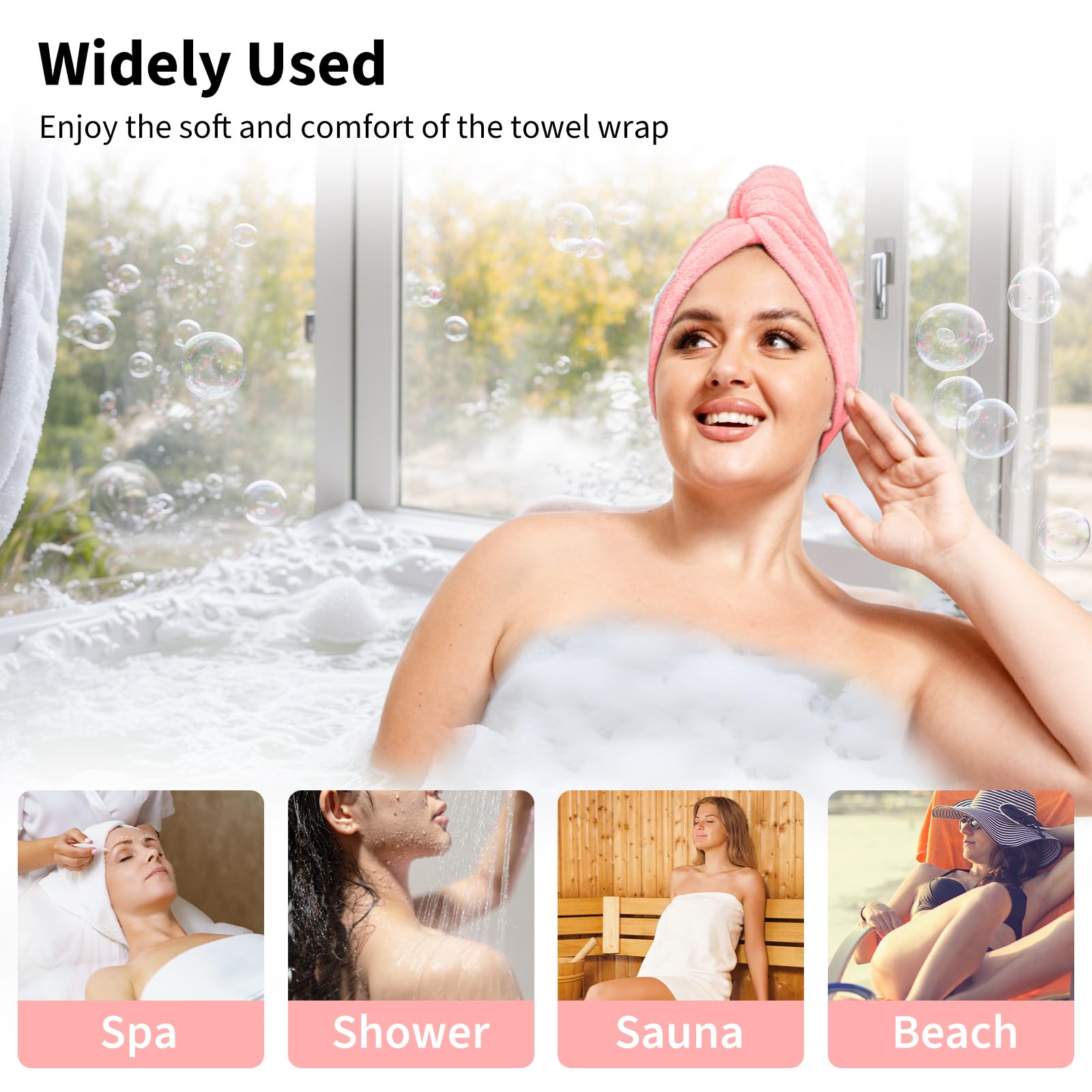 Ultra-Soft, Quick-Drying Plus Size Bath Towel & Hair Towel Set – Adjustable Shower & Spa Wrap for Women | SEISSO