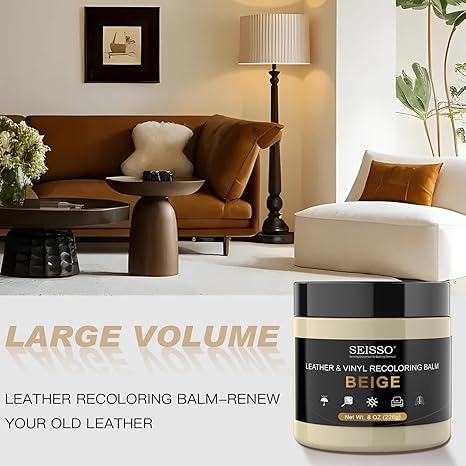 SEISSO Beige Leather Repair Kit – Vinyl Dye for Furniture, Car Seats, Shoes & Sofa