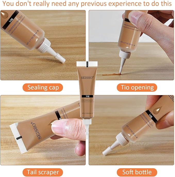SEISSO Wood Furniture Repair Kit – 50pcs Fillers & Tools 24 Colors