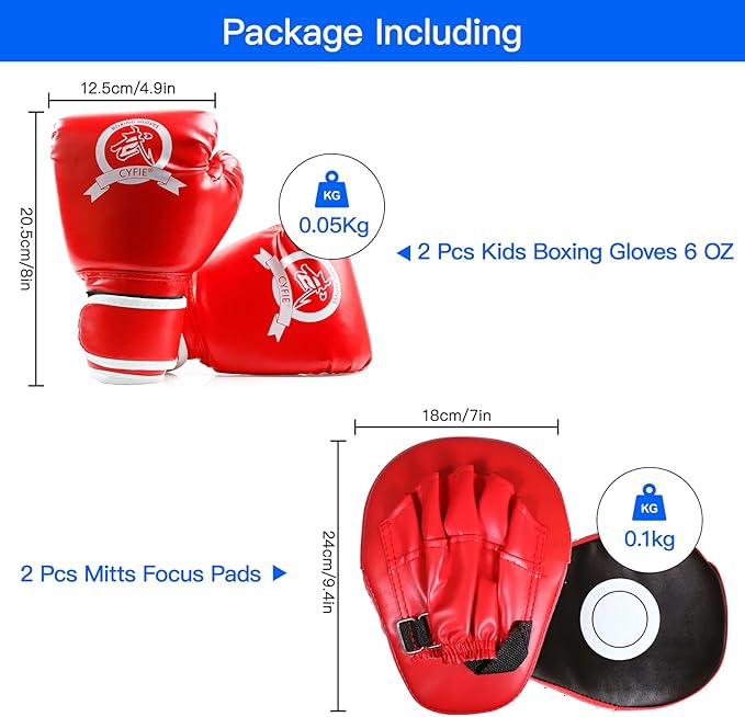 CYFIE 2-in-1 Kids Kickboxing & Punch Mitts Set – MMA, Karate, Muay Thai Gear