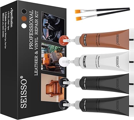 SEISSO Vinyl & Leather Repair Kit for Furniture, Car Seats, Sofa, Jacket, Purse