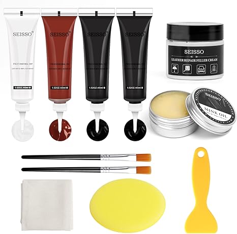 SEISSO Leather Repair Kit – Fix Scratches & Tears on Couches, Car Seats, Shoes