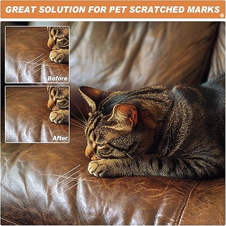 SEISSO Brown Leather Vinyl Repair Kit for Furniture Car Interior Couch Boat Seat
