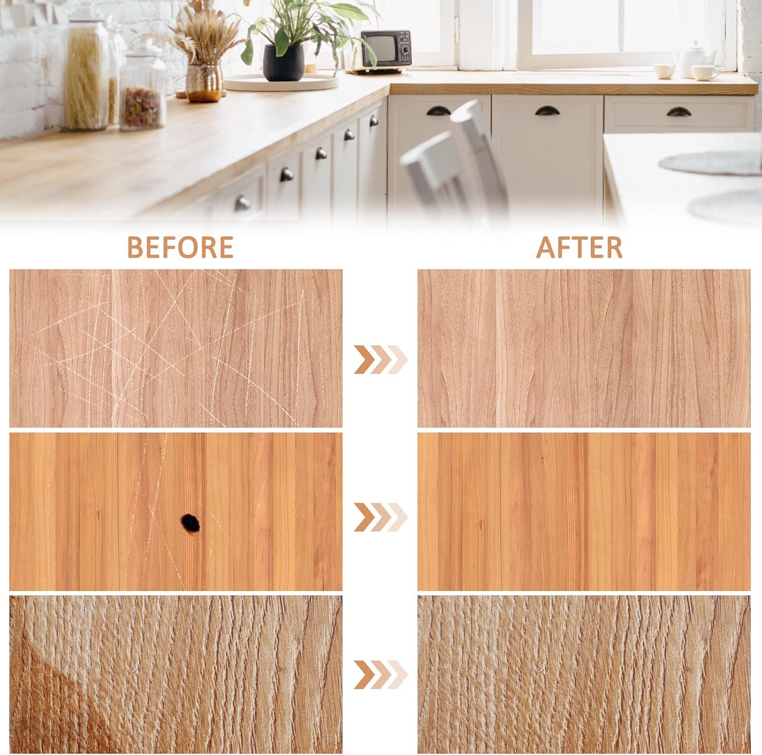 SEISSO Wood Furniture Repair Kit – 24 Colors 50pcs Fillers & Tools