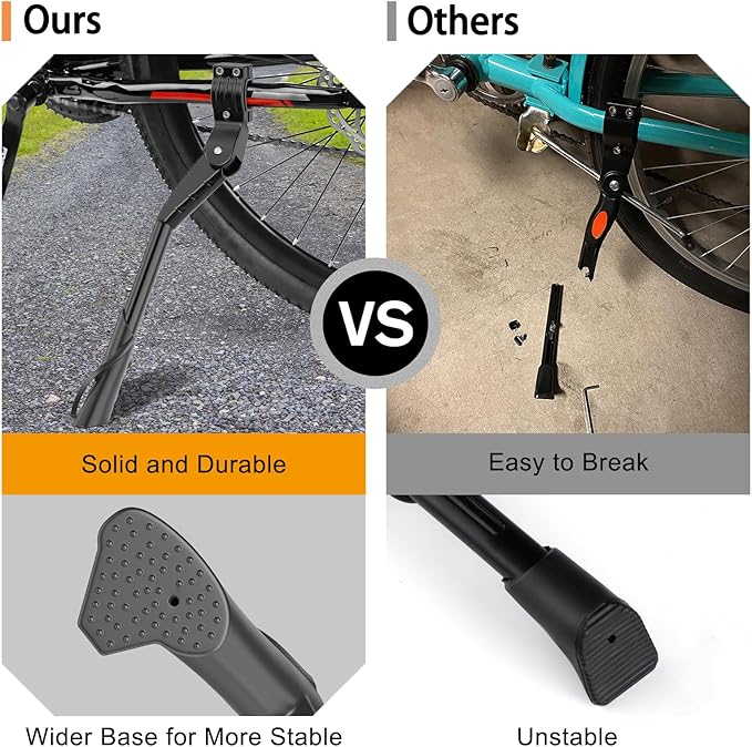 Cyfie Universal Rear Bike Kickstand for 24 26 27 29 Inch Wheels (Black for 24-29 Inch Bike Wheel)