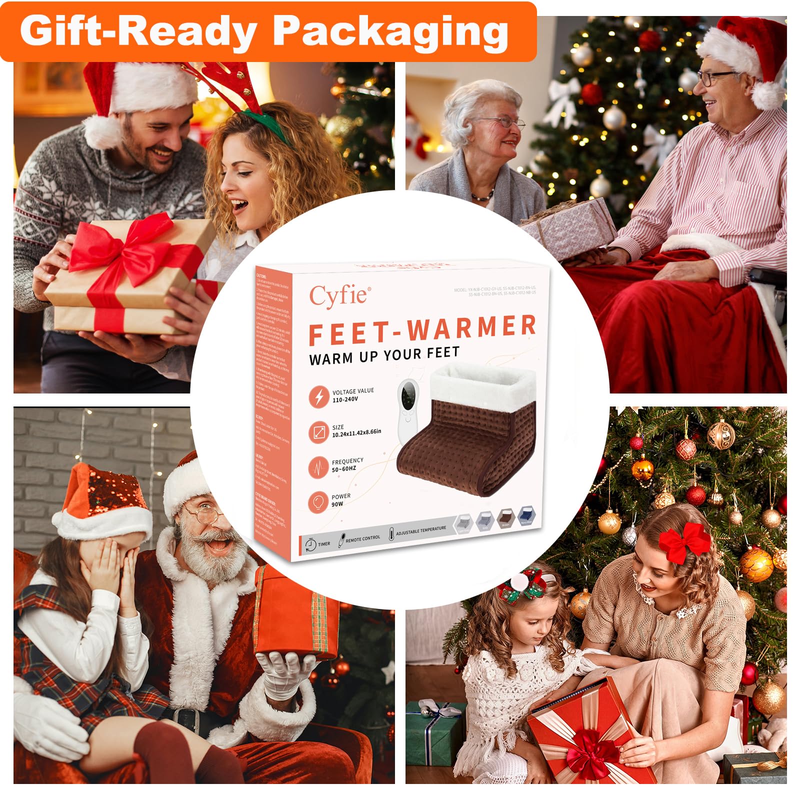 US Plug – Double-Speed Heating Foot Warmer, Adjustable 10 Levels, Multi-Safety Protection | CYFIE