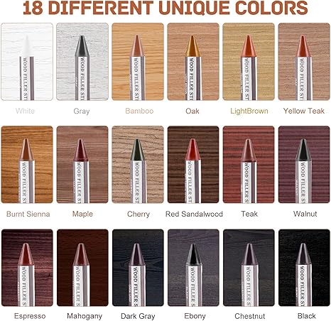SEISSO 18 Colors Wood Filler Sticks – Furniture & Floor Repair