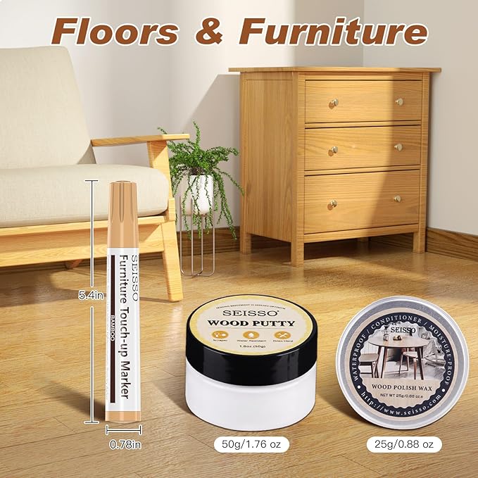 SEISSO Furniture Touch Up Markers – 12 Colors Repair Kit (19 PCS)