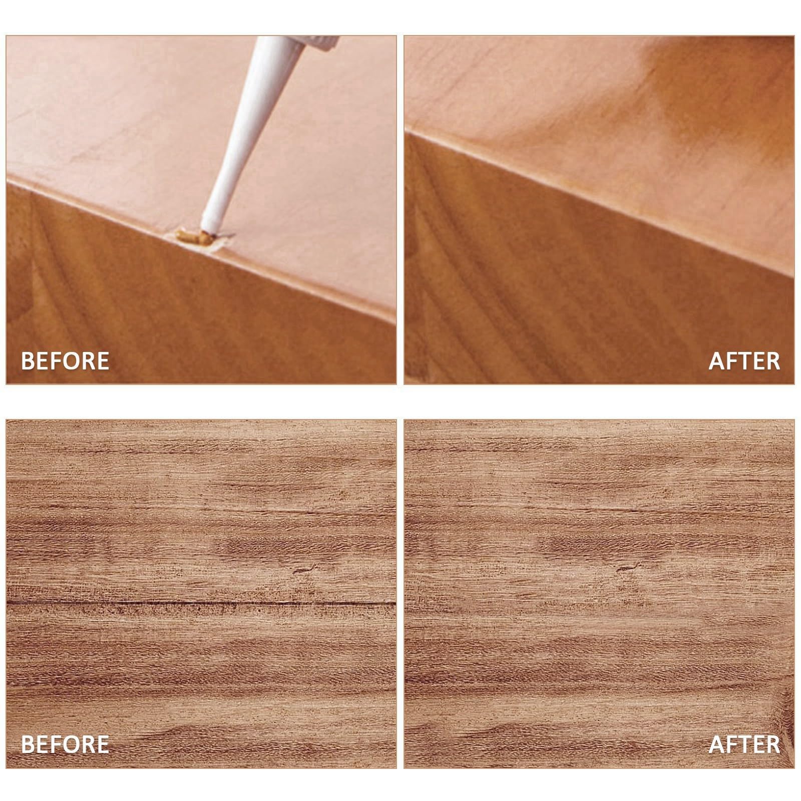 DEWEL 42PCS Wood Furniture Repair Kit – Upgrade Wood Filler, Touch Up Markers & Wax Sticks for Scratches, Cracks & Holes