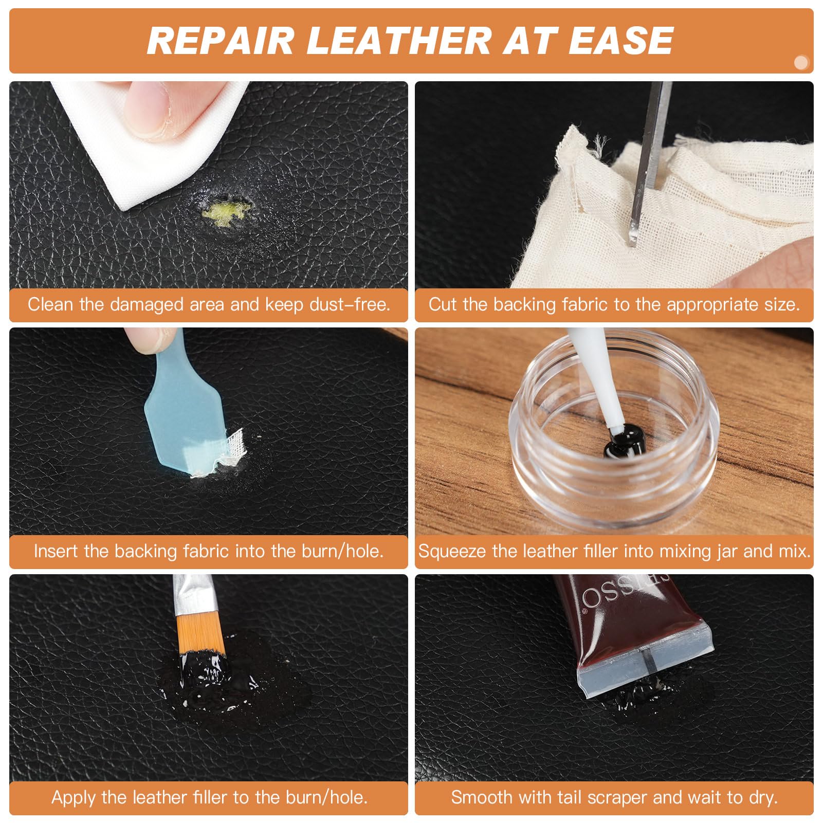 Premium 12-Color Leather Repair Kit – Restore Genuine, PU & Italian Leather for Furniture and Auto Interiors