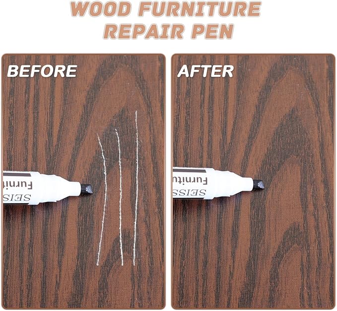 SEISSO Furniture Repair Markers Kit 17PCS Wood Touch Up Markers and Wax Sticks with Sharpener