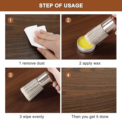 SEISSO Wood & Leather Polish Wax Kit with Brush & Sponge – Furniture Repair Crayon for Carpenters