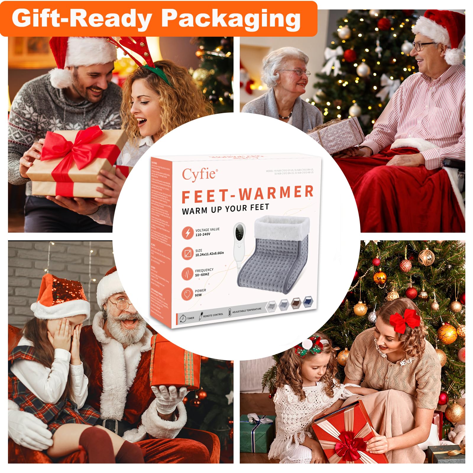 US Plug – Double-Speed Heating Foot Warmer, Adjustable 10 Levels, Multi-Safety Protection | CYFIE