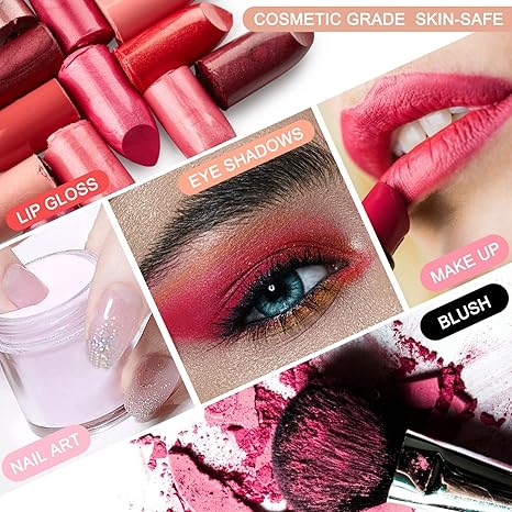SEISSO Mica Powder 24 Colors 10g Each for Resin Soap Bath Bomb Lip Gloss Nail Polish Makeup DIY Crafts