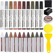 SEISSO 25 Pcs Furniture Touch-Up Kit – Wood Markers & Wax Sticks for Scratch Repair