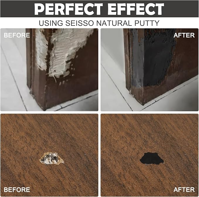 SEISSO Wood Putty – Paintable & Stainable Furniture Repair Filler
