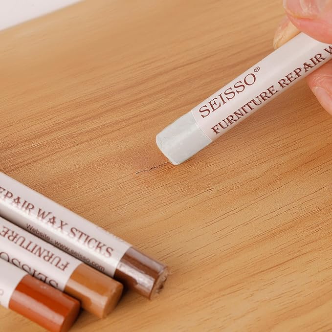 SEISSO Furniture Repair Crayons – 6pcs White Wood Filler Sticks
