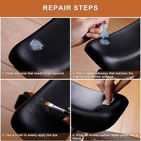 SEISSO 18 Colors Leather & Vinyl Repair Kit for Furniture, Car Seats &